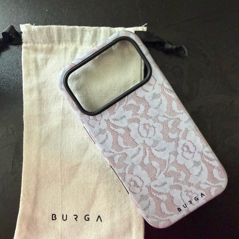 Burga Pink Lace Floral Protective Phone Case